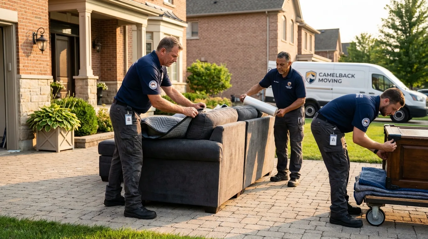 Large estate moving crew wrapping furniture in Mesilla, NM